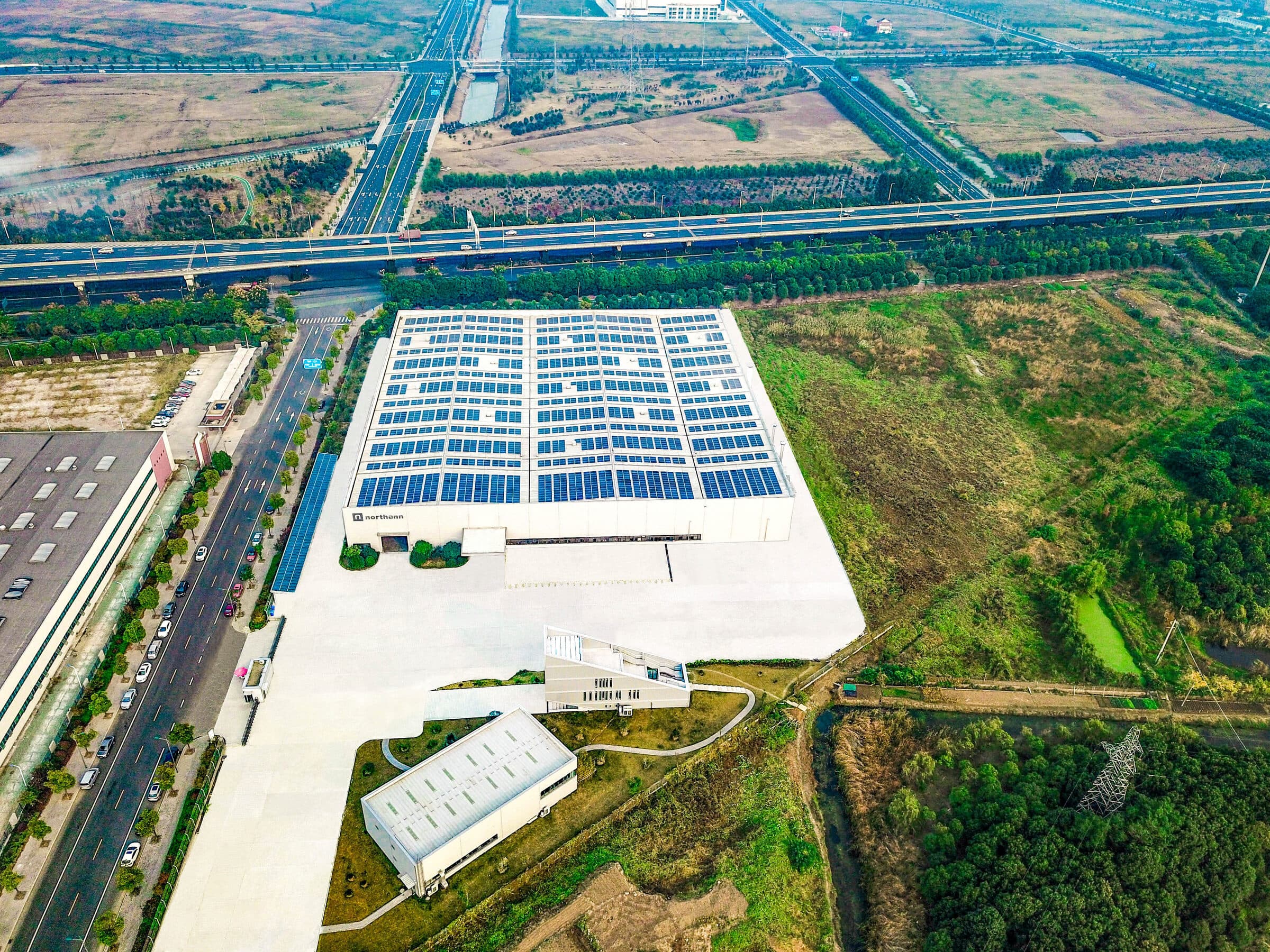 Aerial view of the Northann manufacturing campus