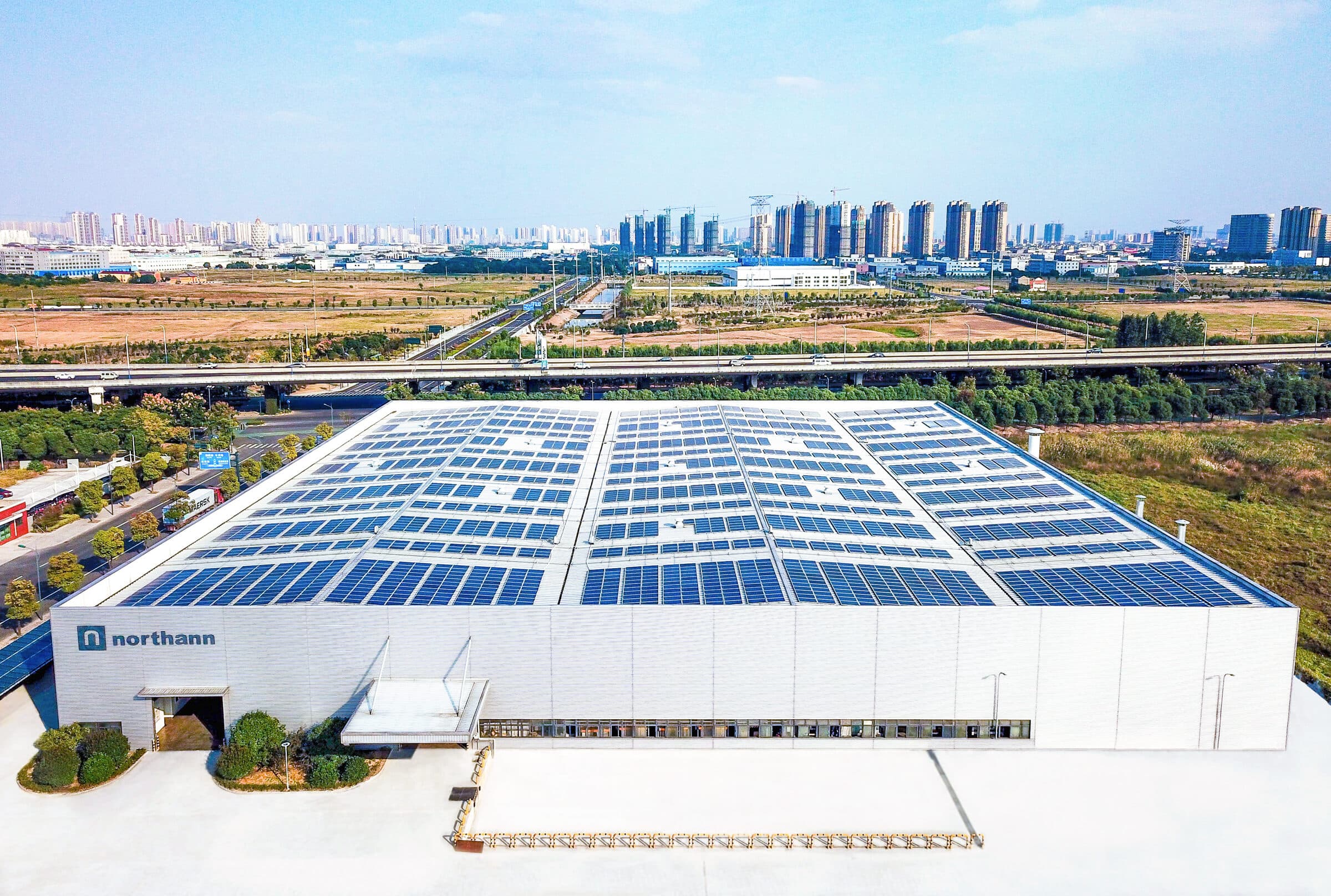 Northann manufacturing facility with a solar array covering the roof